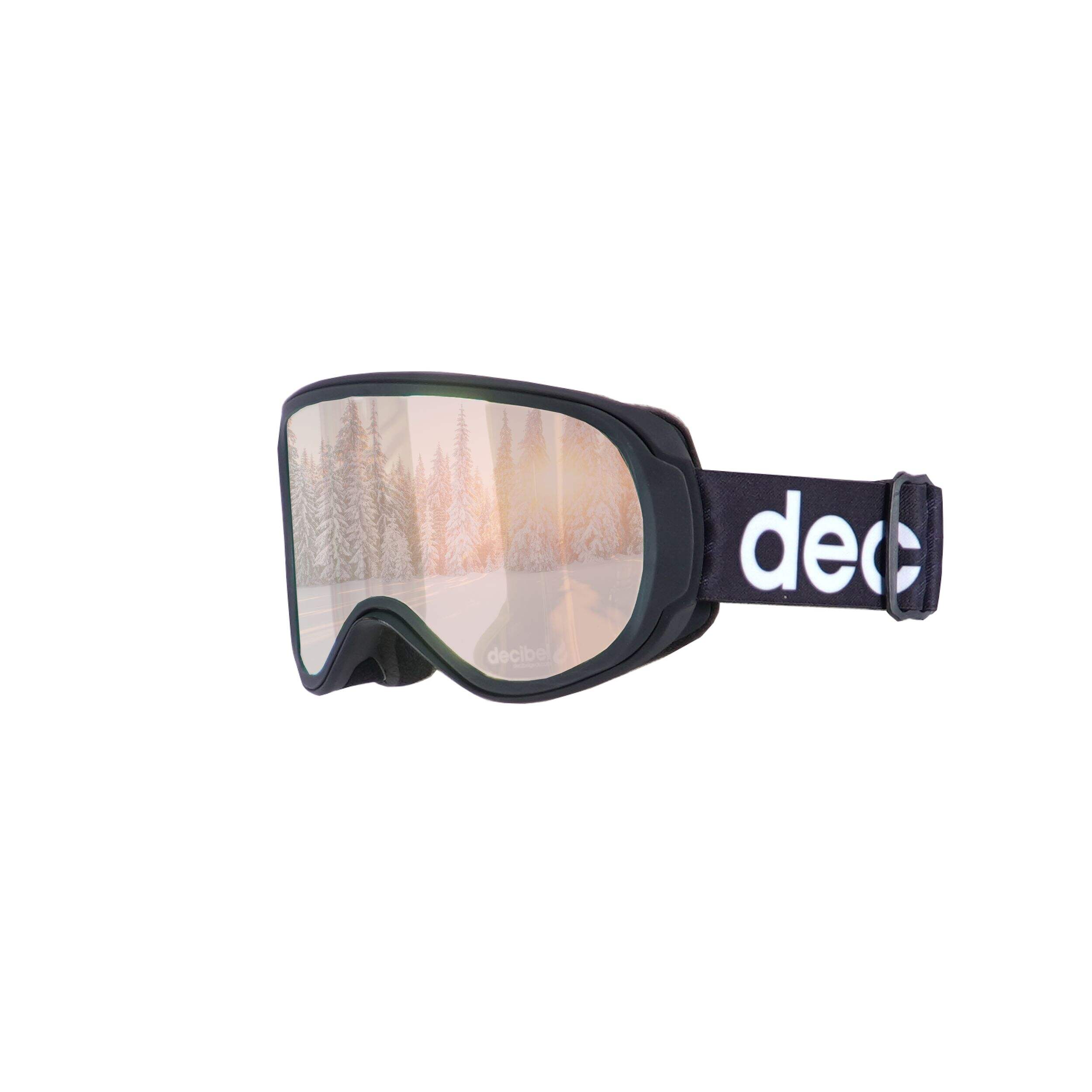 Decibel Men's/Women's Magnetic Lens Ski/Snowboard Goggles, Anti-Fog Lens & UV Protection, Adult Front_Three_Fourths_Angled_Left