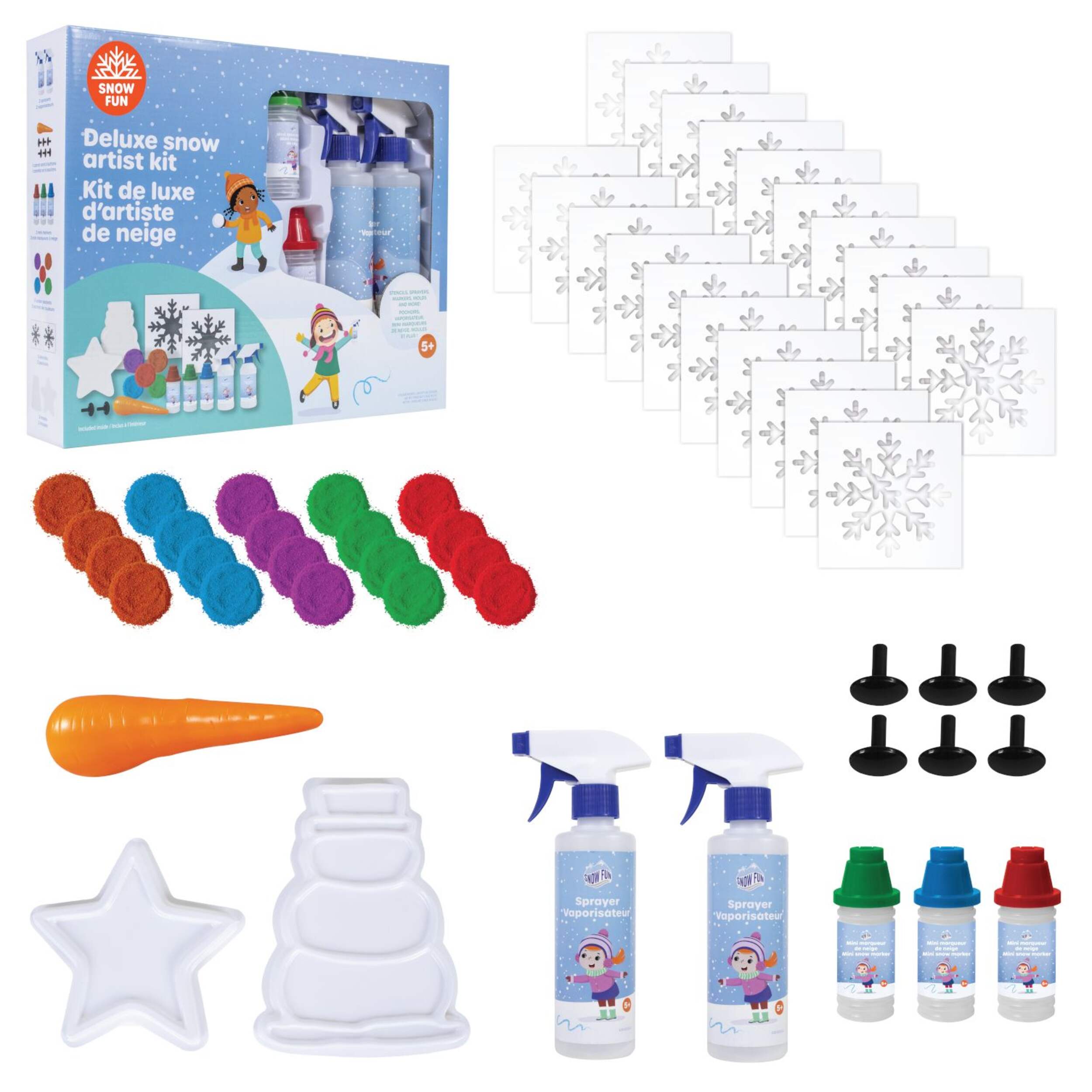 Snow Fun Deluxe Artist Snow Art Kit, Ages 5+, 54-pc Composite_or_Mixed
