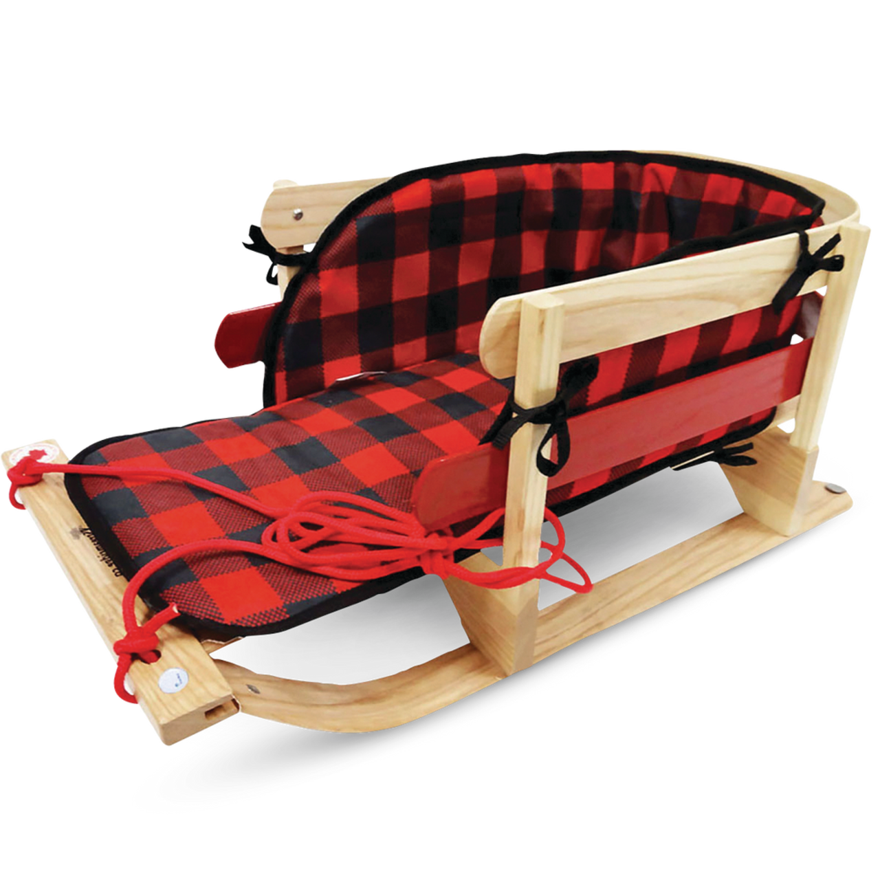 Traîneau/luge d'hiver traditionnel style rétro en bois avec coussin de  siège pour bébé et enfant Streamridge