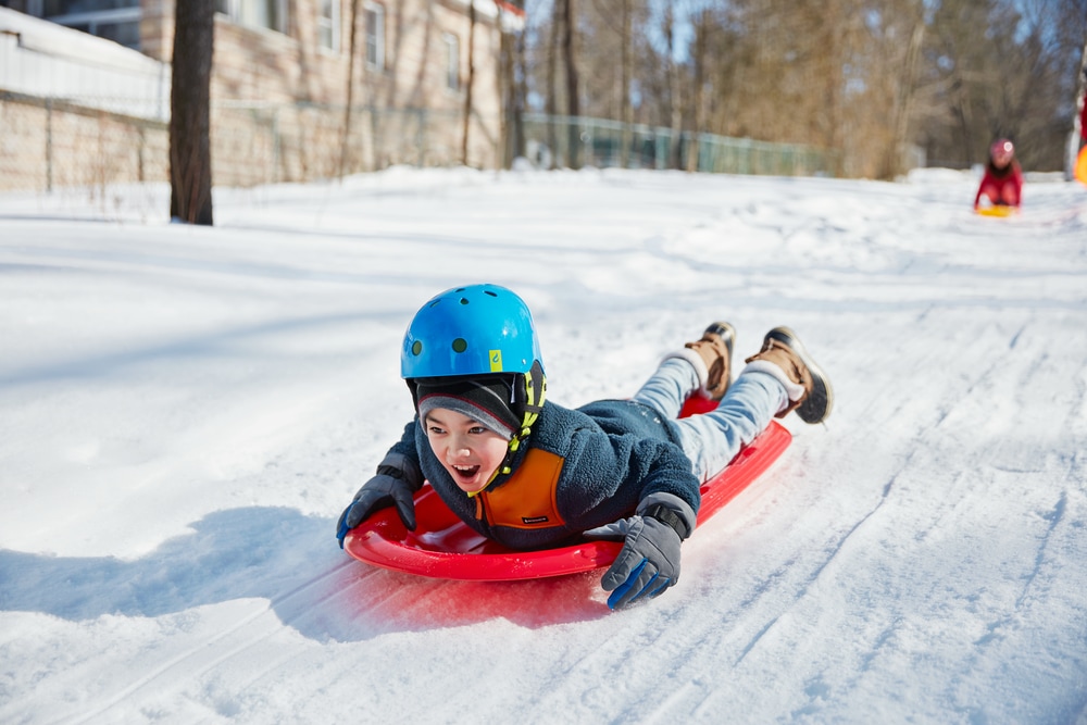 Traîneau/toboggan d'hiver en plastique léger pour 2 personnes ManitouX