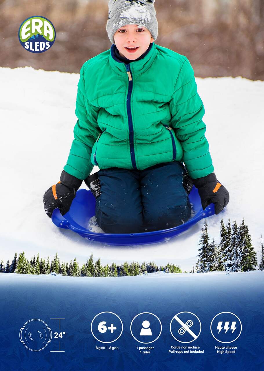 Spiral Kids' 1-Person Lightweight Plastic Winter Snow Saucer Sled