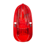 Mega Blitz Kids' 1-Person Plastic Winter Snow Sled/Toboggan w/ Brakes & Tow Rope Overhead_Flat