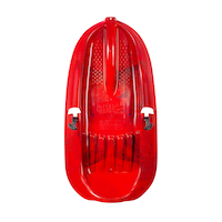 Mega Blitz Kids' 1-Person Plastic Winter Snow Sled/Toboggan w/ Brakes & Tow Rope Overhead_Flat