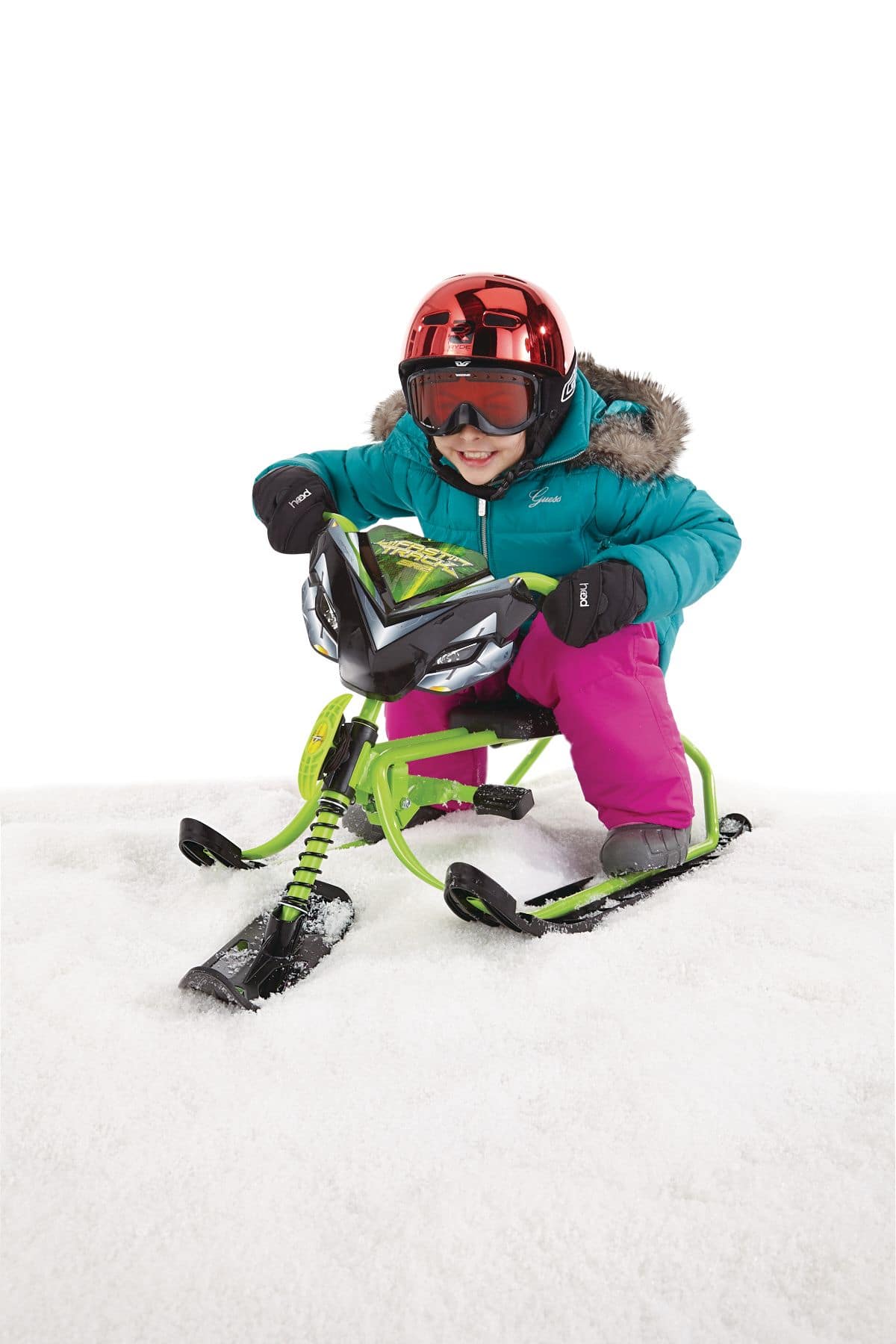 Snow Runner Bike Kids' 1-Person Metal Winter Snow Racer Ski Sled w 