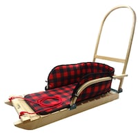 Grizzly Heritage Sled with Plaid Pad Front_Three_Fourths_Angled_Left