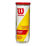 Balles de tennis toute surface Wilson Championship Extra-Duty, jaune, paq. 3 Front_Flat