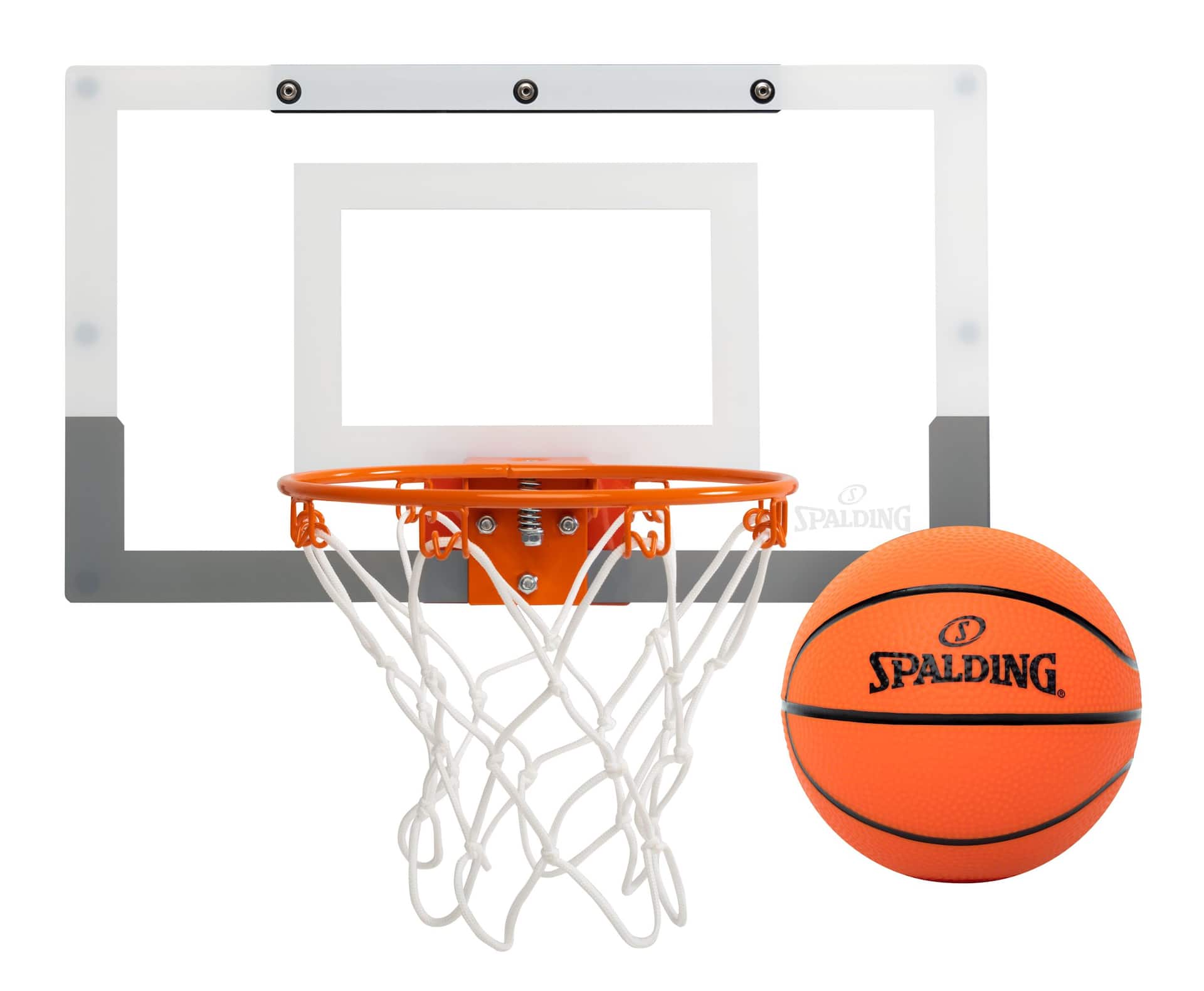 Mini panier et filet de basketball intérieur Spalding Slam Jam à montage  par-dessus la porte avec balle