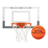 Spalding Slam Jam Indoor Over-the-Door Mounting Mini Basketball Hoop & Net with Ball Front_Flat
