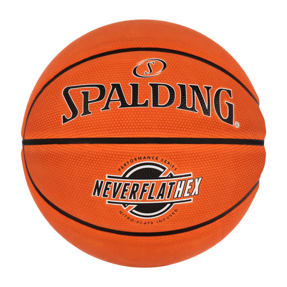 Spalding Neverflat Hexagrip Indoor/Outdoor Rubber Basketball, Official ...