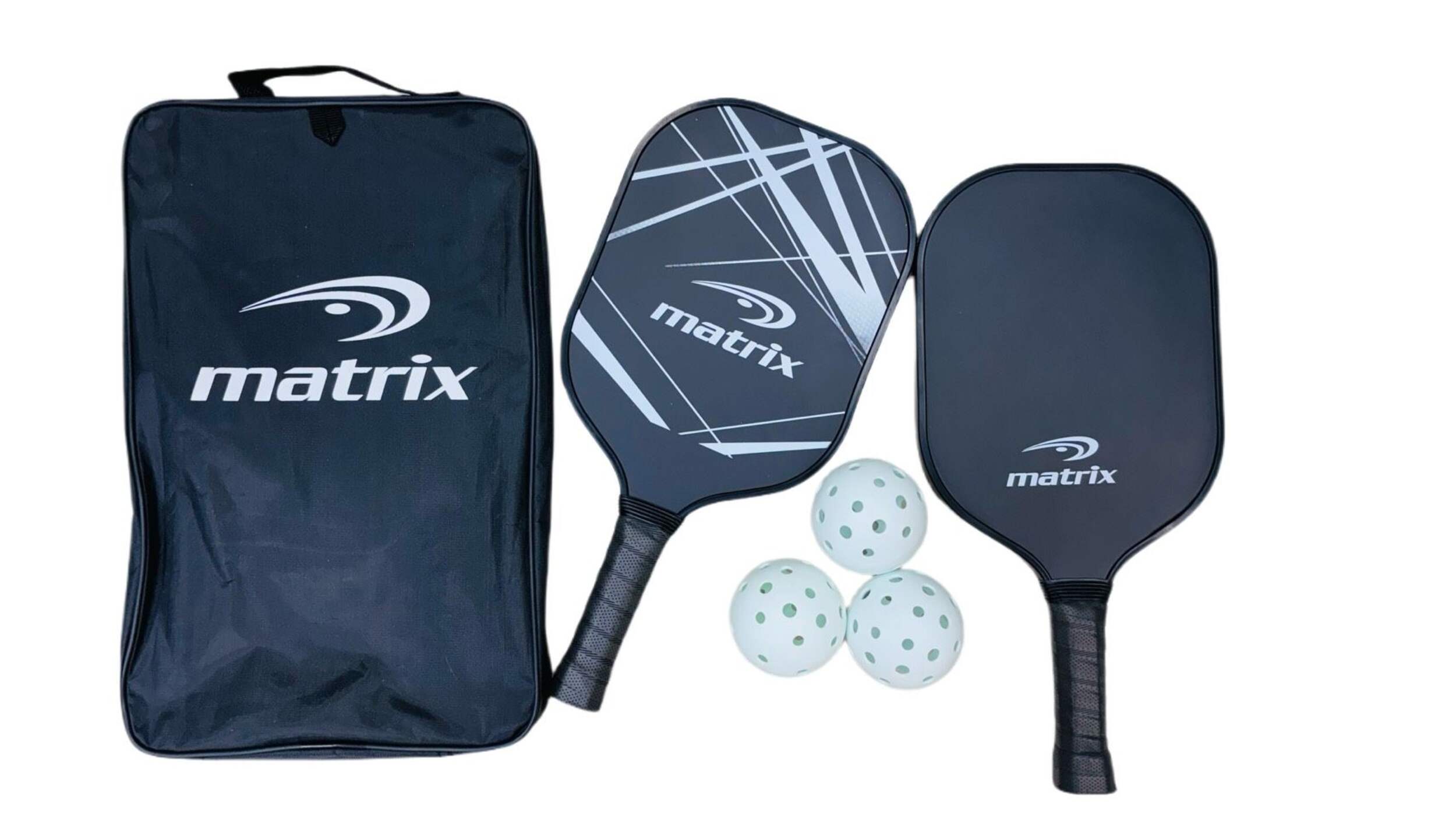 Matrix Recreational Official Size Pickleball Paddle/Racket & Ball Set, 5-pc Front_Flat