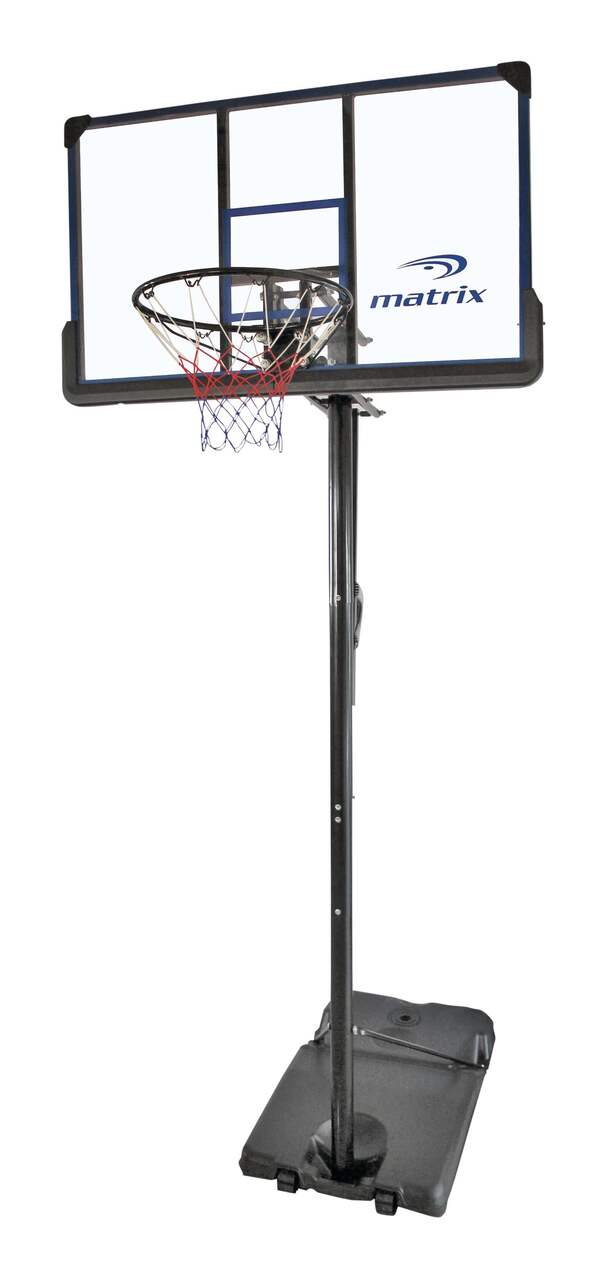 Matrix Portable Adjustable Basketball Backboard, Hoop & Net System, 48-in