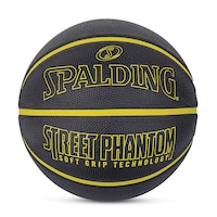 Spalding Street Phantom Outdoor Rubber Basketball, Official Size 7 (29.5-in), Black
