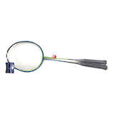 Matrix 2-Player Steel Badminton Racquet/Racket & Shuttlecock Birdie Set, 4-pc Front_Flat