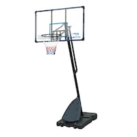 Matrix Portable Adjustable Basketball Backboard, Hoop & Net System w/ Breakaway Rim, 54-in Front_Three_Fourths_Angled_Left