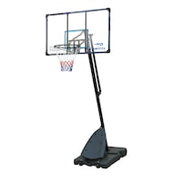 Panneau, panier et filet de basketball portatif réglable Matrix avec anneau détachable, 54 po Front_Three_Fourths_Angled_Left