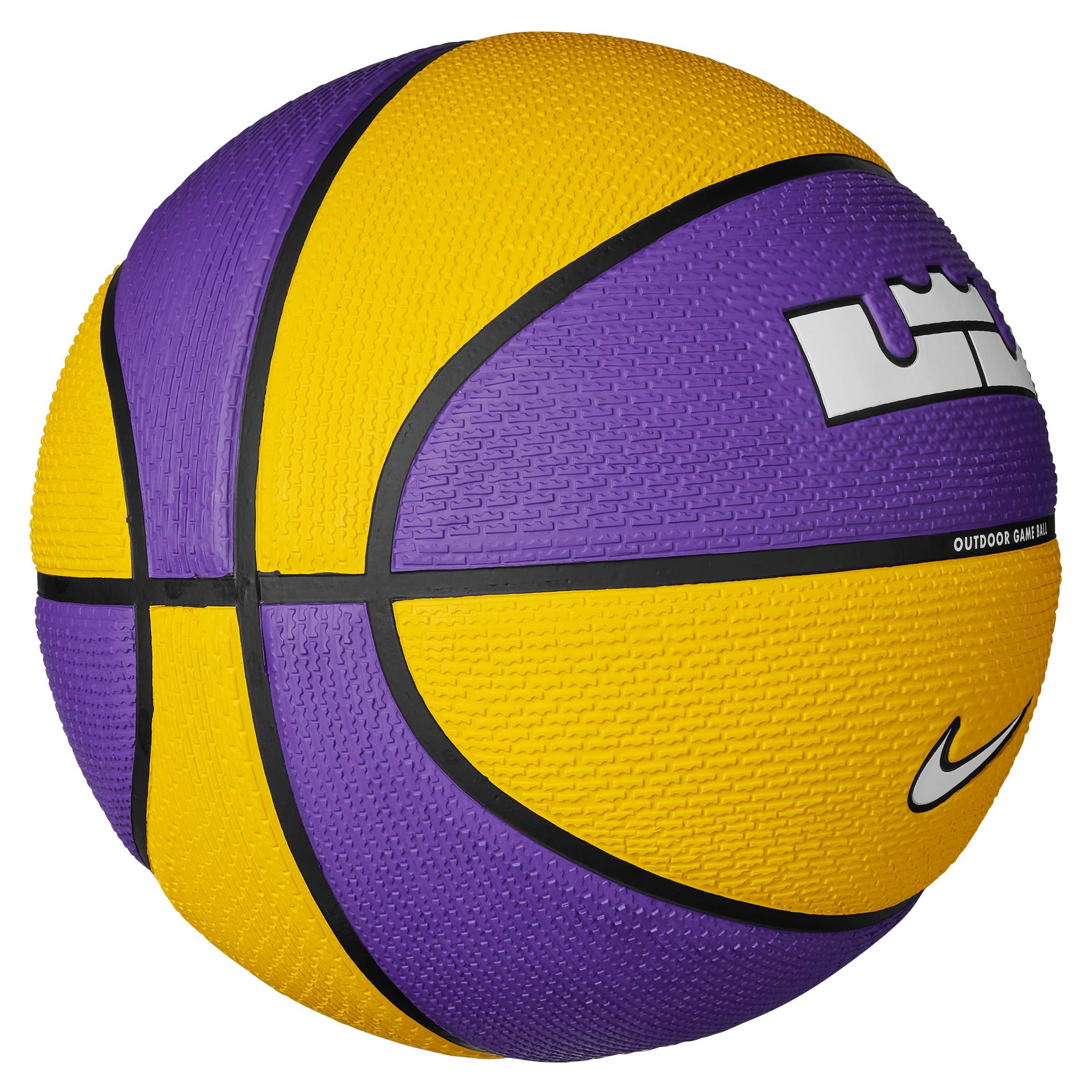Nike LeBron Outdoor Rubber Basketball, Official Size 7 (29.5-in),  Purple/Yellow | Canadian Tire