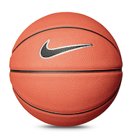 Nike Skills Mini Kids' Indoor/Outdoor Rubber Basketball, Size 3 (22.5-in), Amber/Black/White Front_Flat