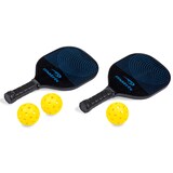 Matrix Beginner/Intermediate Wooden Pickleball Paddle/Racket & Outdoor Ball Set, 5-pc Front_Three_Fourths_Angled_Right
