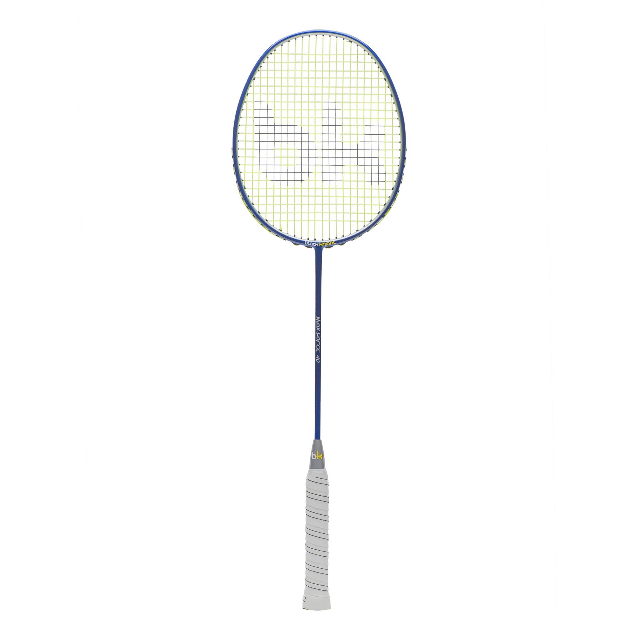 Black Knight Max Force 40 Carbon Graphite Badminton Racquet, Blue Front_Flat
