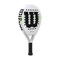 Wilson Optix V1 Fibreglass Padel Racquet/Racket, White Front_Angled_Right