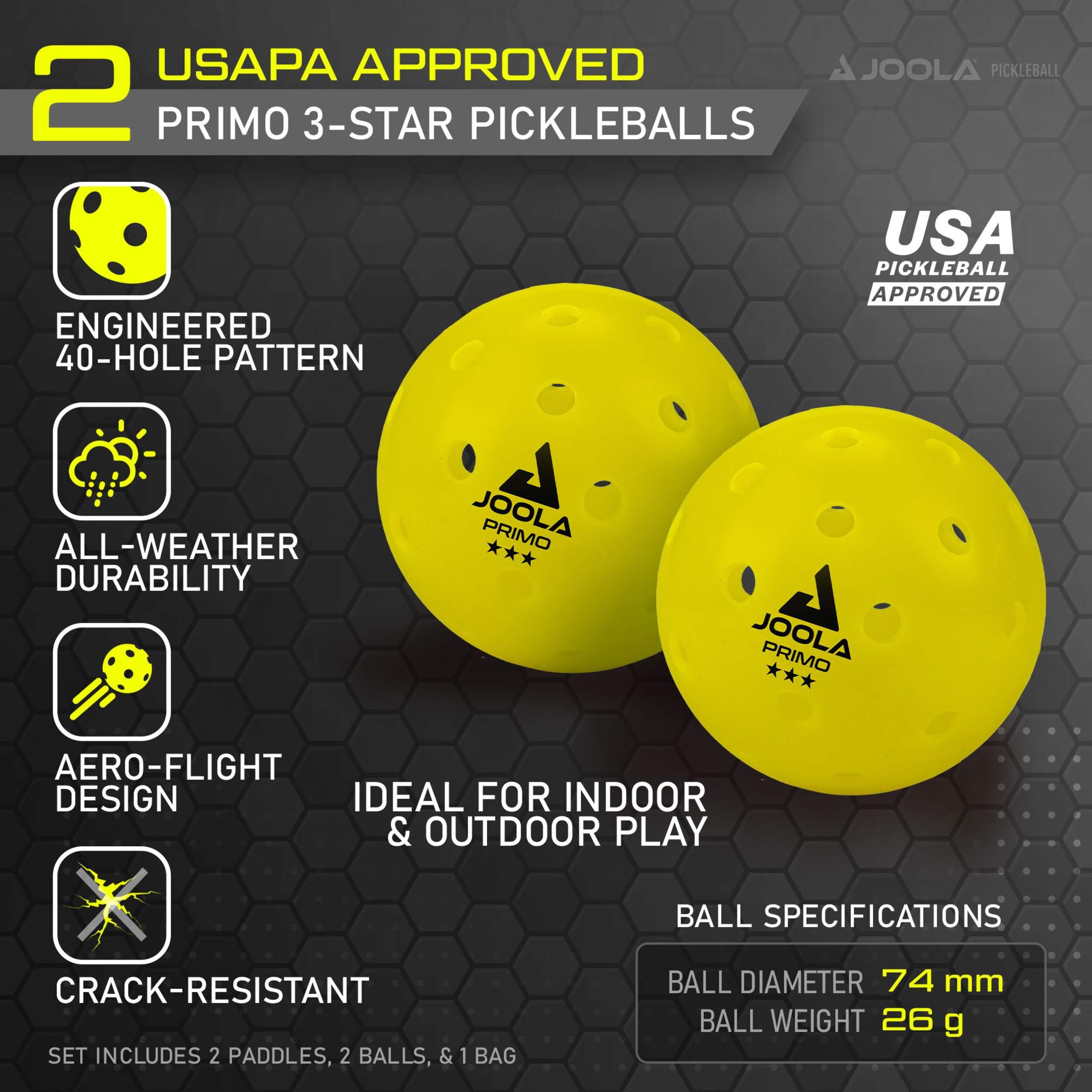 Joola Essentials Beginner/Intermediate Pickleball Paddle/Racket