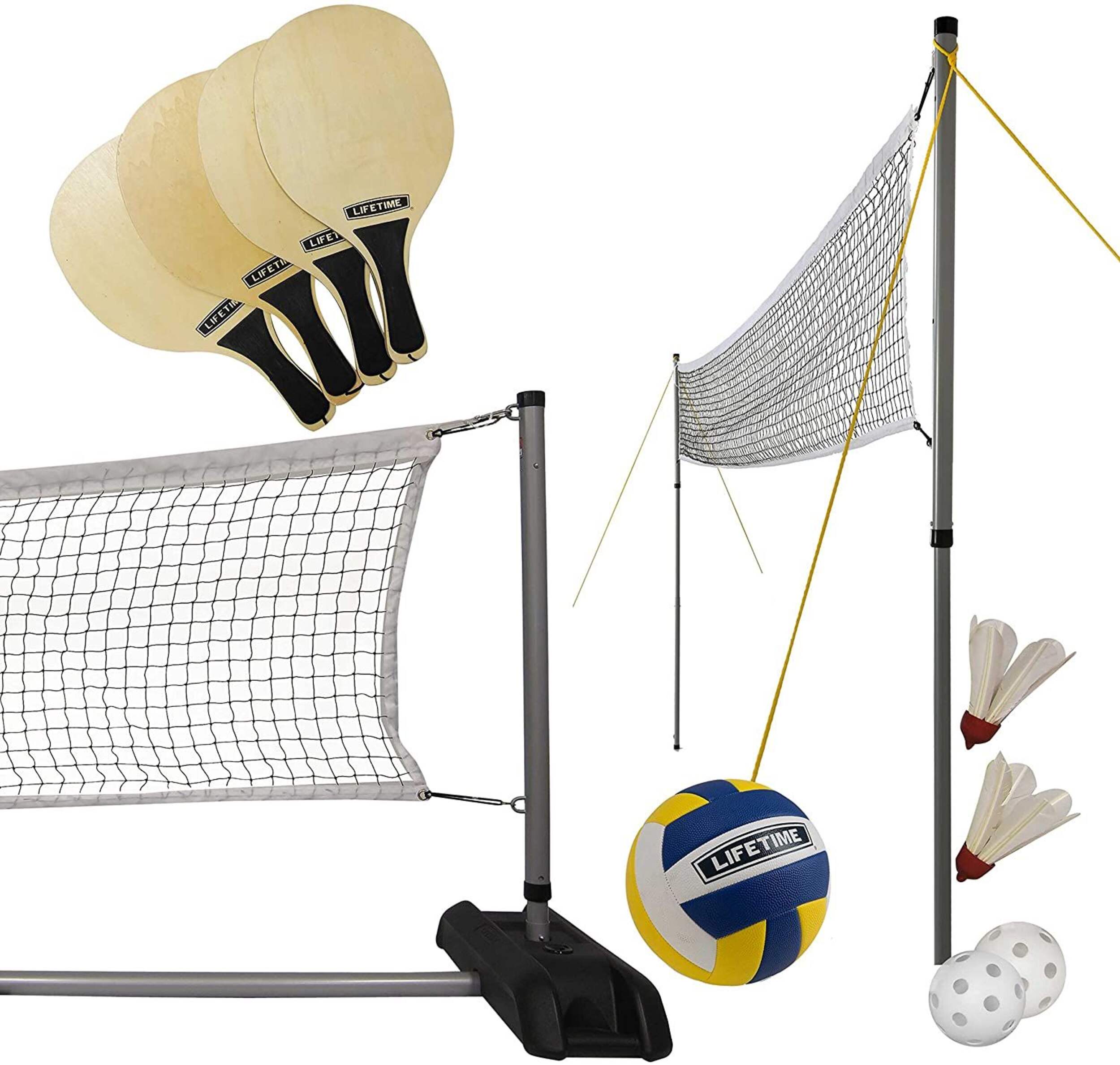 Lifetime 3-Sport Adjustable Pickleball, Volleyball, Badminton Game Set Composite_or_Mixed