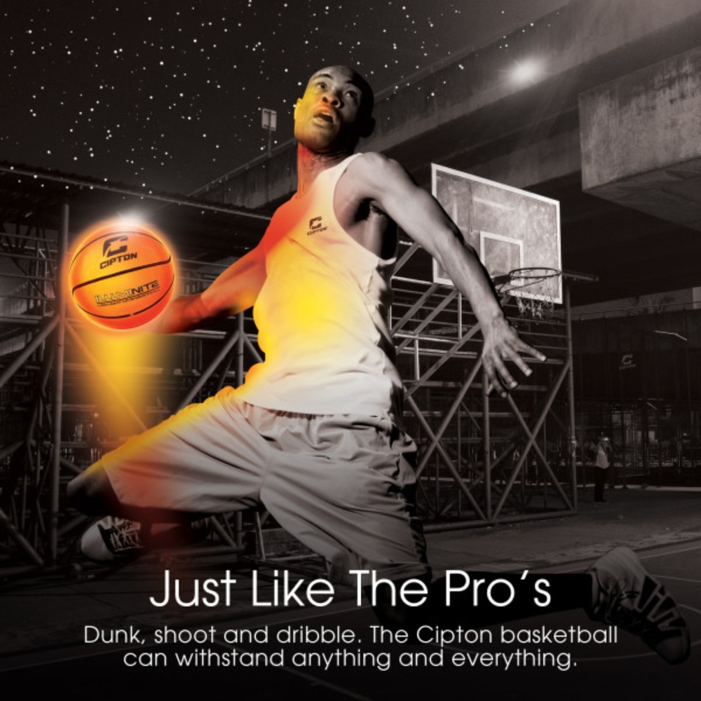 Cipton LED Light Up "Day and Night" Official Size Basketball for Indoor