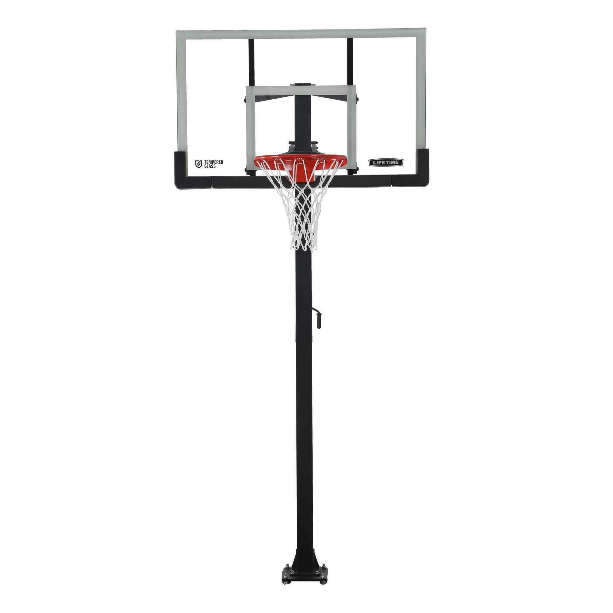Lifetime Adjustable In-Ground Bolt Down Outdoor Basketball Hoop, 60-in Front_Flat