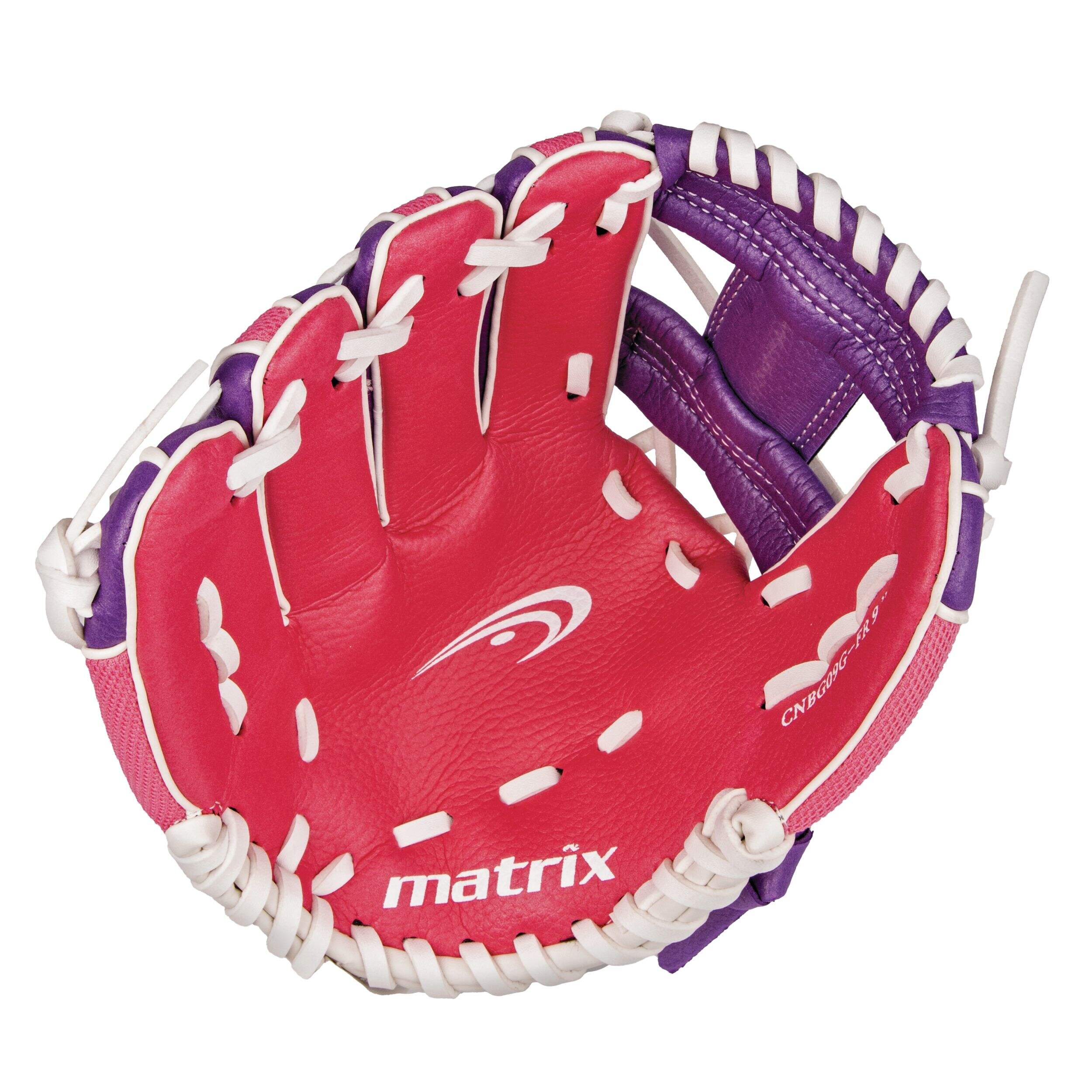 Matrix Youth Baseball Fielding Glove, Pink/Purple, 9", Left-Hand Throw Front_Flat