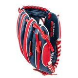 Matrix Youth Baseball Fielding Glove, Blue/Red, 8.5-inch, Left-Hand Throw Front_Three_Fourths_Angled_Right