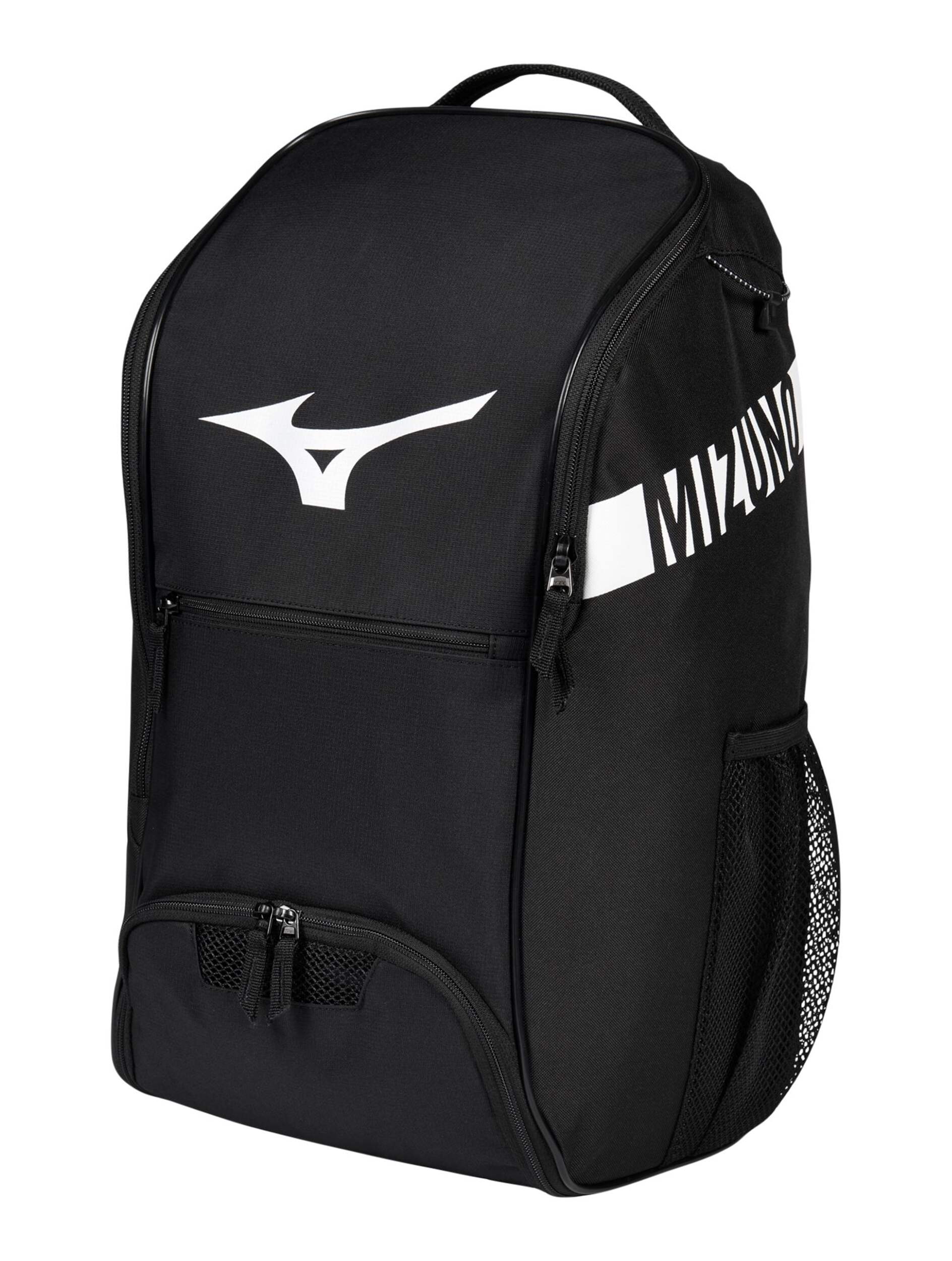 Sac à dos Mizuno Supreme, noir Front_Three_Fourths_Angled_Left