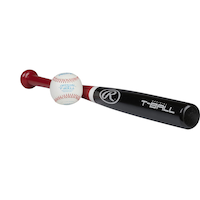 Bâton de tee-ball en bois avec balle d'entraînement molle Rawlings Front_Three_Fourths_Angled_Right