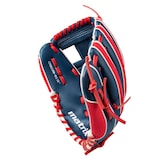 Matrix Youth Baseball Fielding Glove, Blue/Red, 10-inch, Right-Hand Throw Front_Three_Fourths_Angled_Left