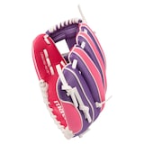 Matrix Youth Baseball Fielding Glove, Pink/Purple, 10-inch, Right-Hand Throw Front_Three_Fourths_Angled_Left