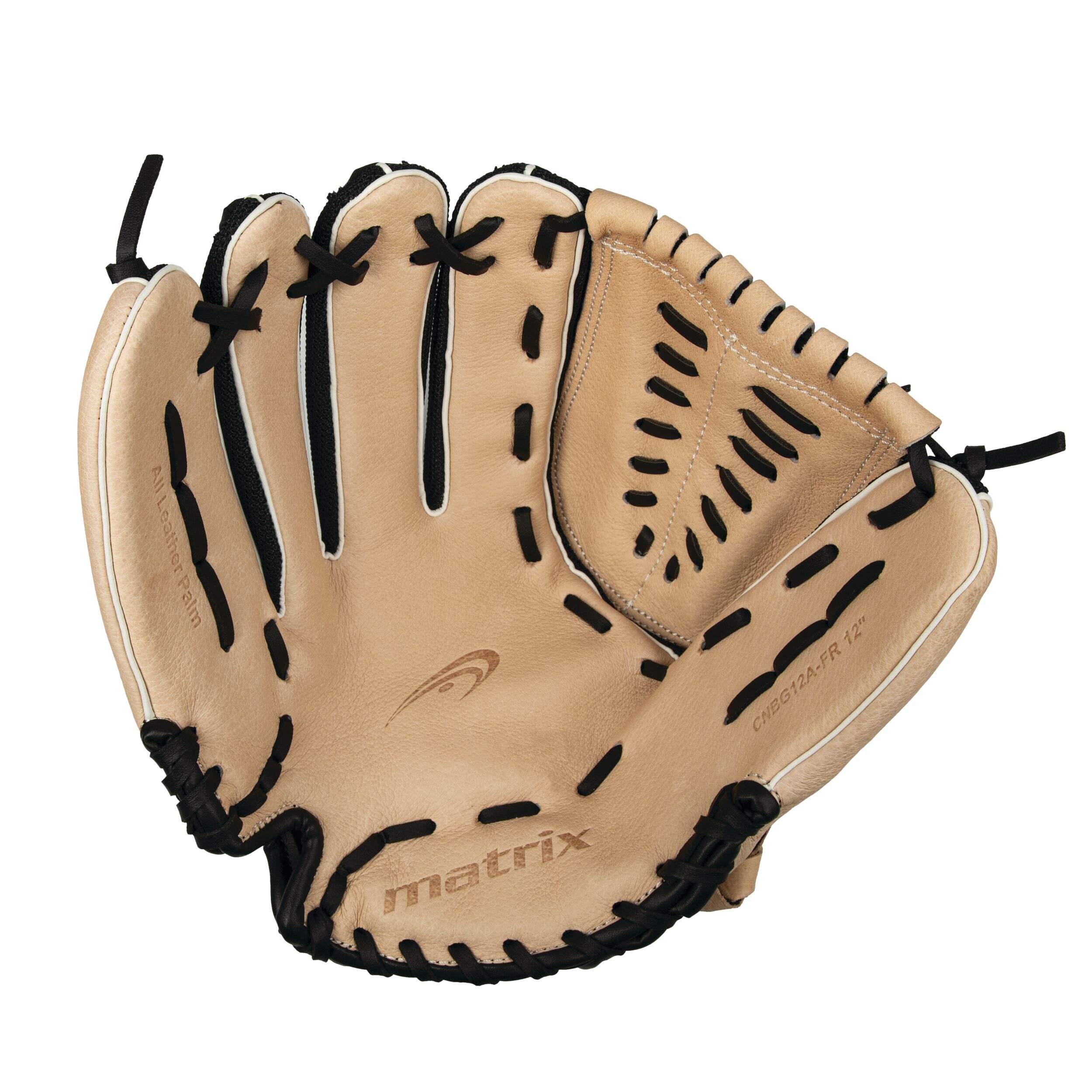 Matrix Baseball Fielding Glove, Black/Camel, 10-inch, Left-Hand Throw Front_Flat