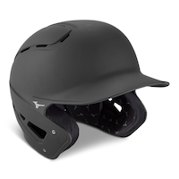Mizuno B6 Batter's Helmet, Black, Senior, L/XL Front_Three_Fourths_Angled_Right