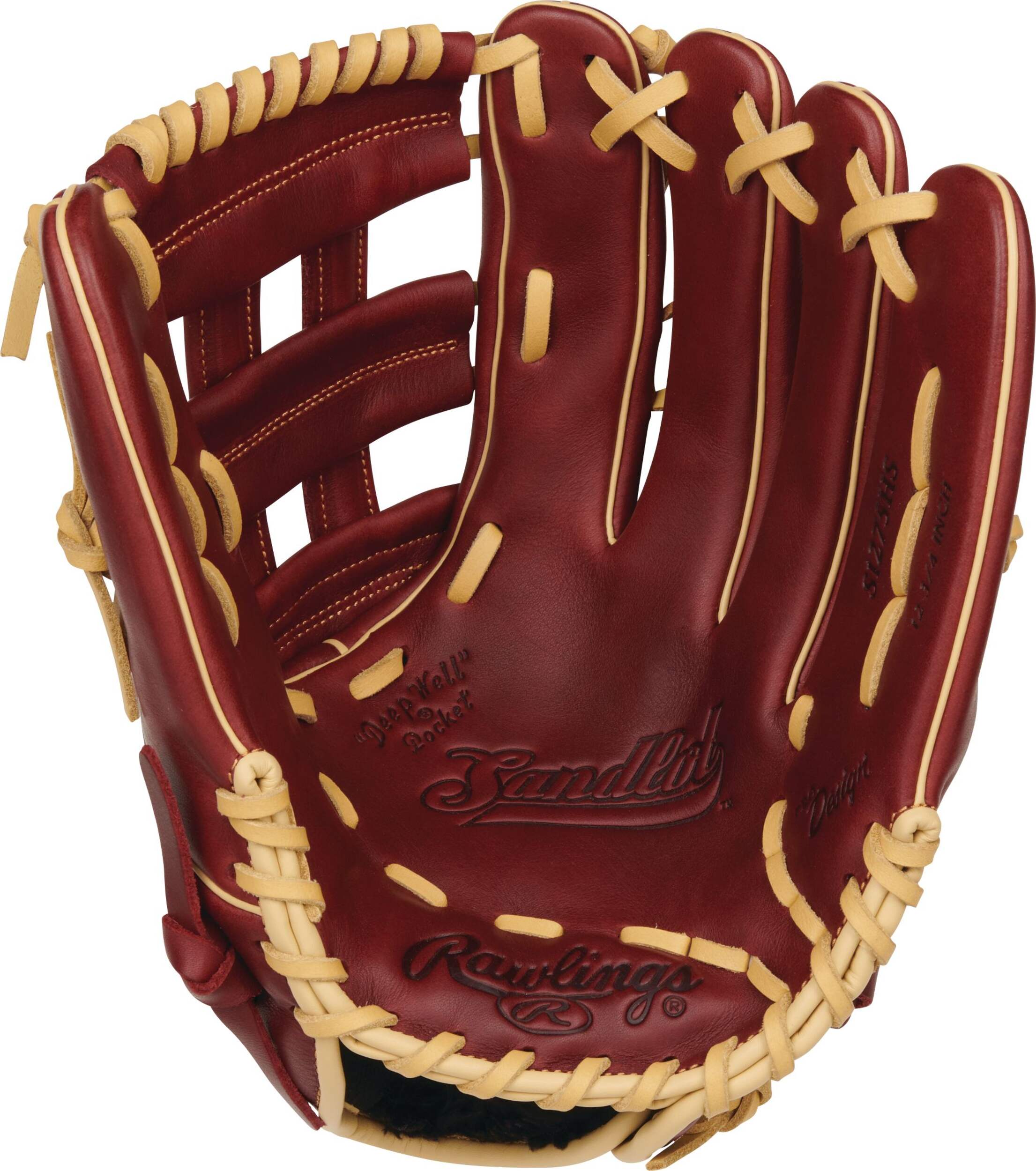 Rawlings Sandlot Leather Softball Fielding Glove, 14-inch, Right-Hand Throw Front_Flat