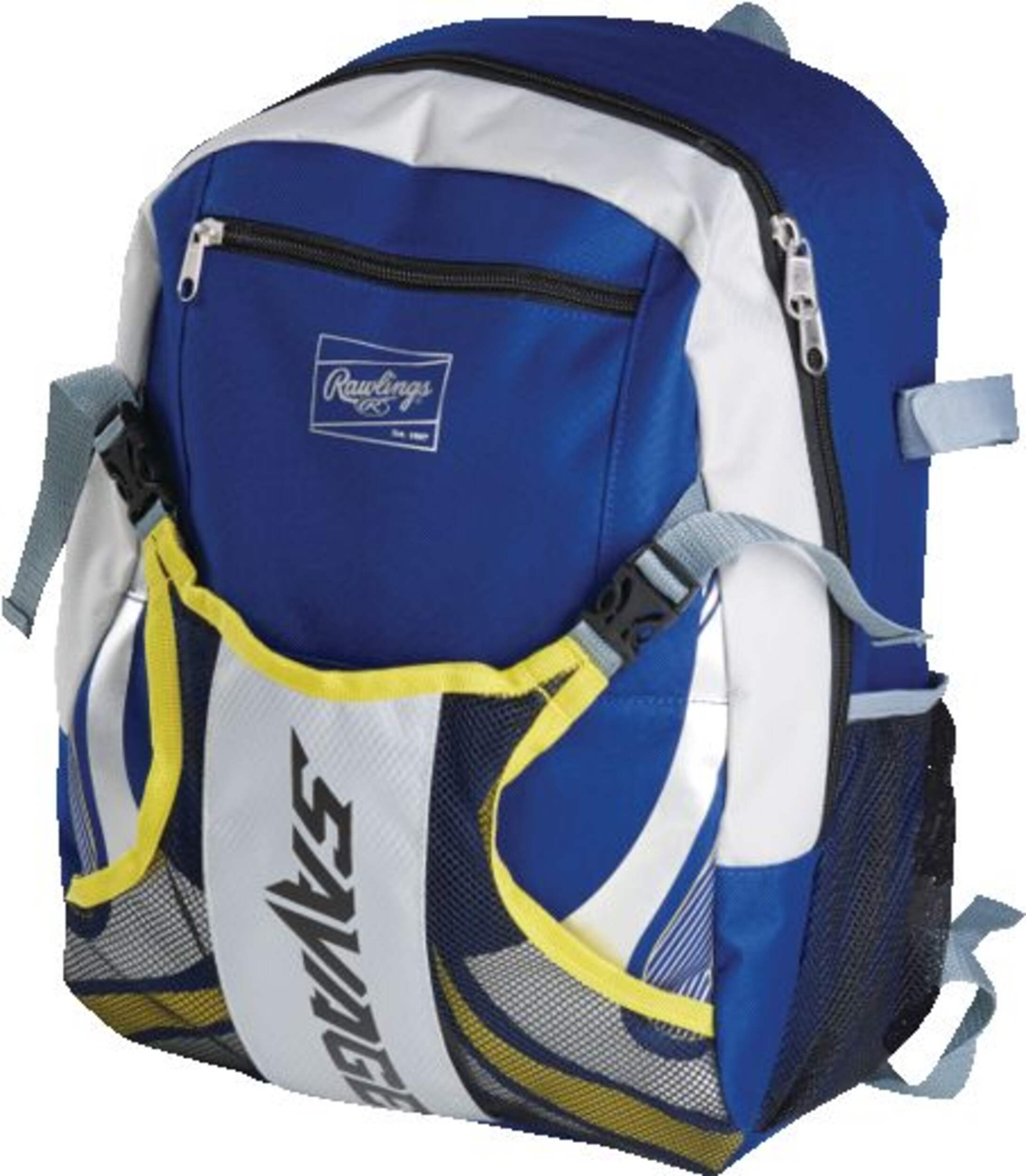 Rawlings Savage T-Ball Backpack, Blue Front_Three_Fourths_Angled_Left