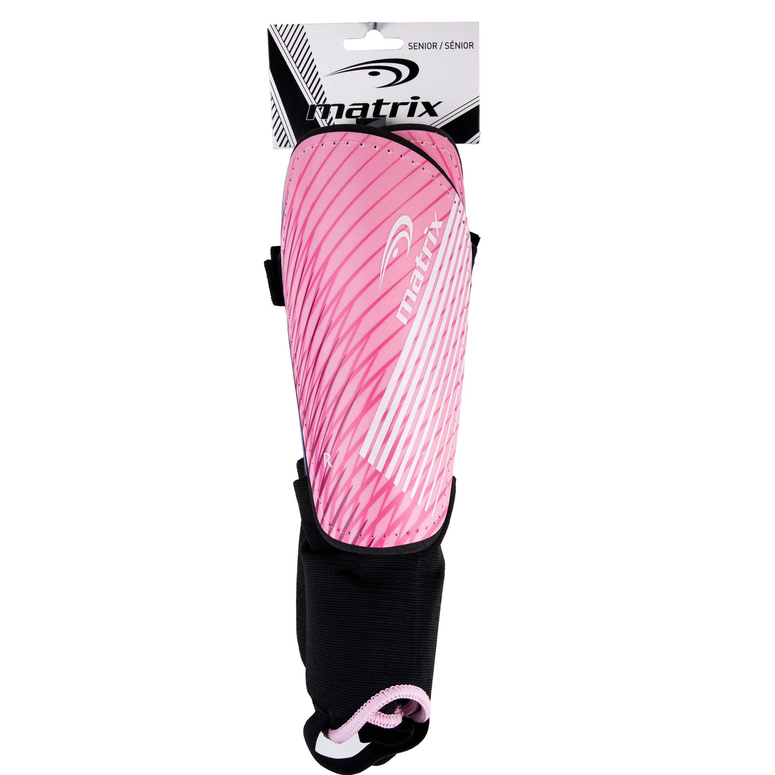 Matrix Soccer Shin Guards, Pink, Senior Front_Flat
