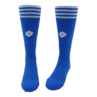 Lotto Youth Striped Soccer Socks, Blue Front_Angled_Left