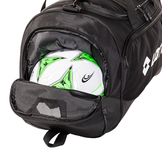 Lotto Soccer Duffle Bag for Youth/Adults, Polyester, Small, Black