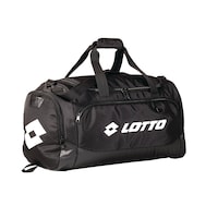 Lotto Soccer Duffle Bag for Youth/Adults, Polyester, Small, Black Front_Three_Fourths_Angled_Right