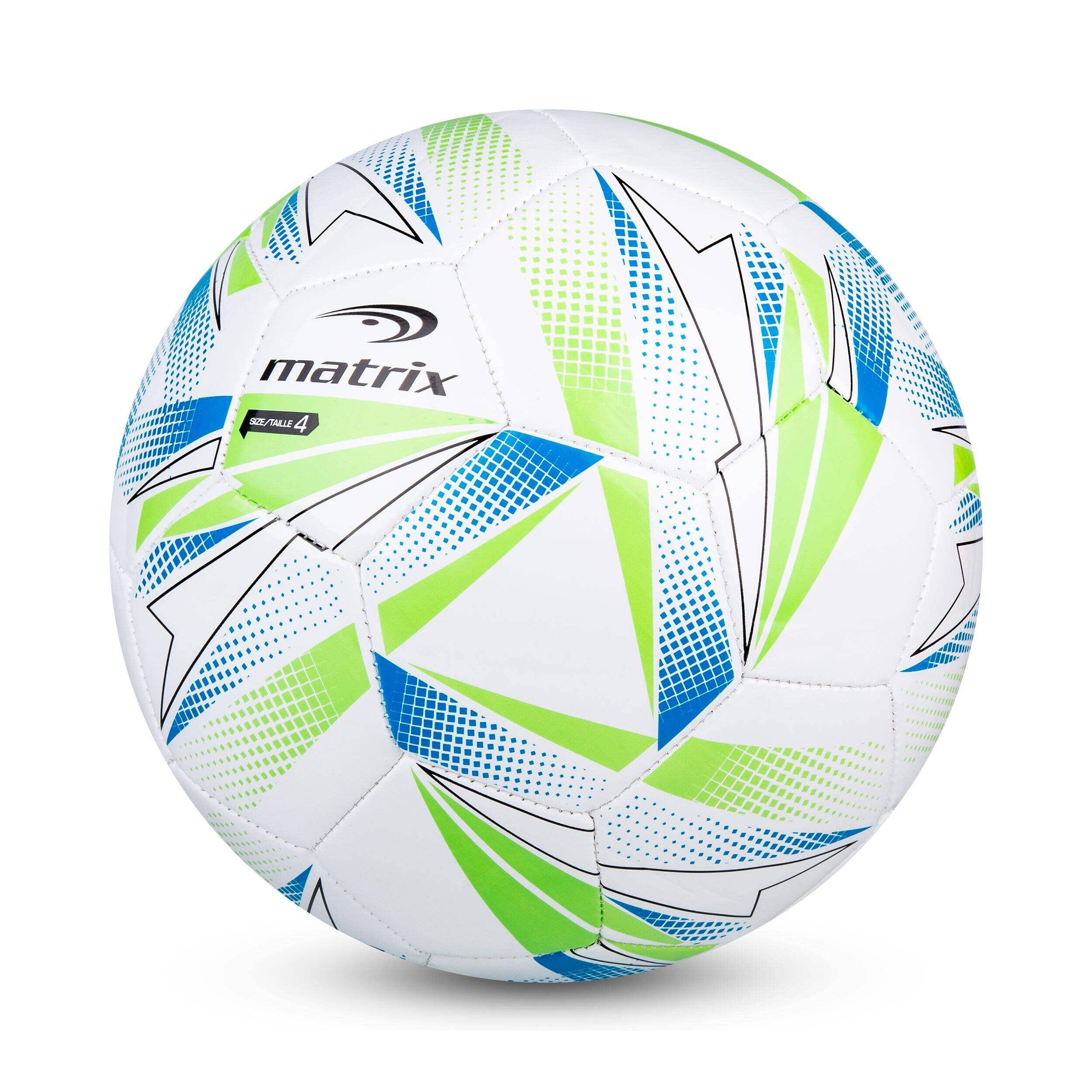 Matrix Machine Stitched Soccer Ball for Kids, Blue, Size 4 Front_Angled_Left