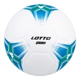 Ballon de soccer Lotto Thermobloonded pour jeunes et adultes, hydrofuge, blanc et bleu, taille 5 Front_Flat