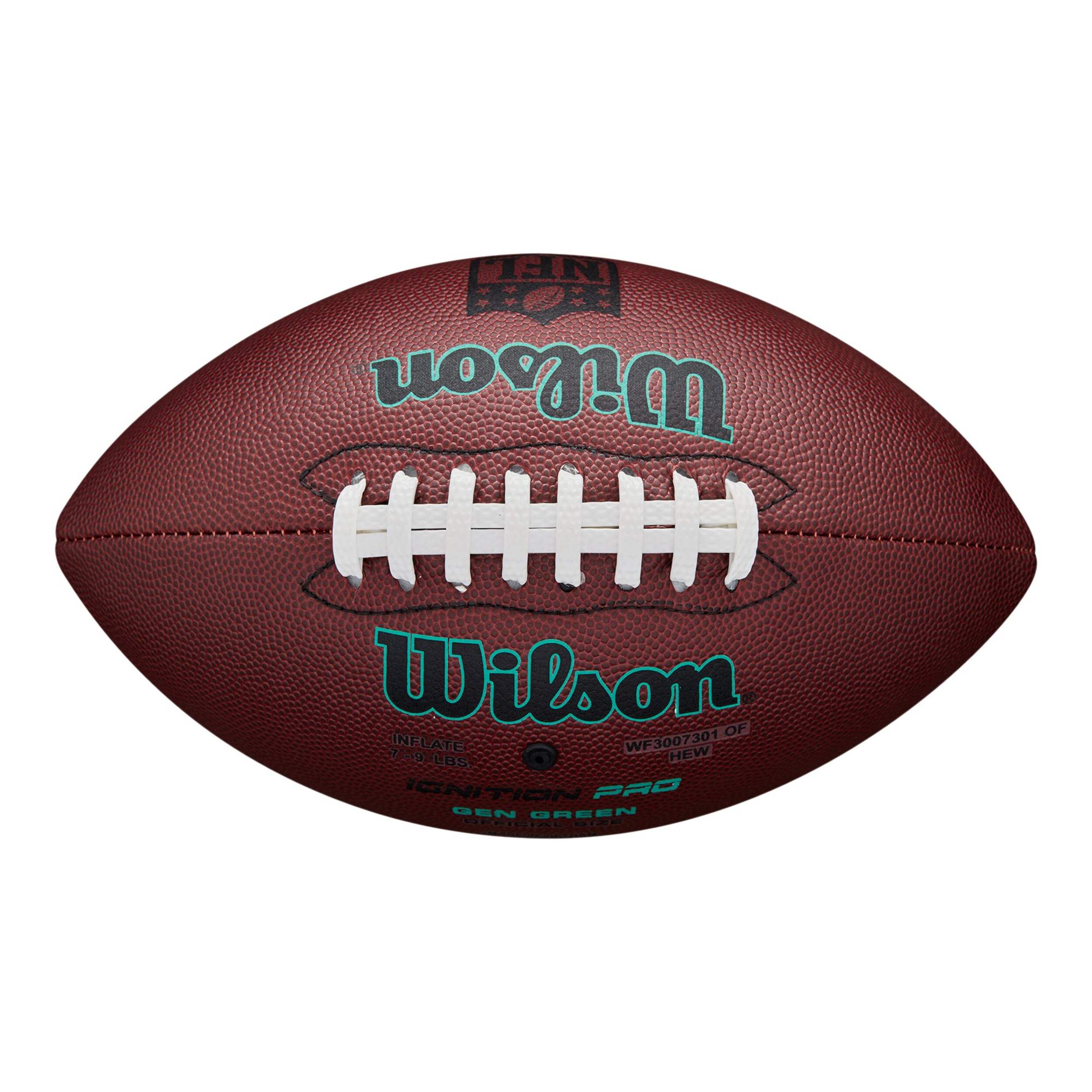 Wilson NFL Ignition Eco Composite Leather Football, Junior Kids', Brown Front_Flat