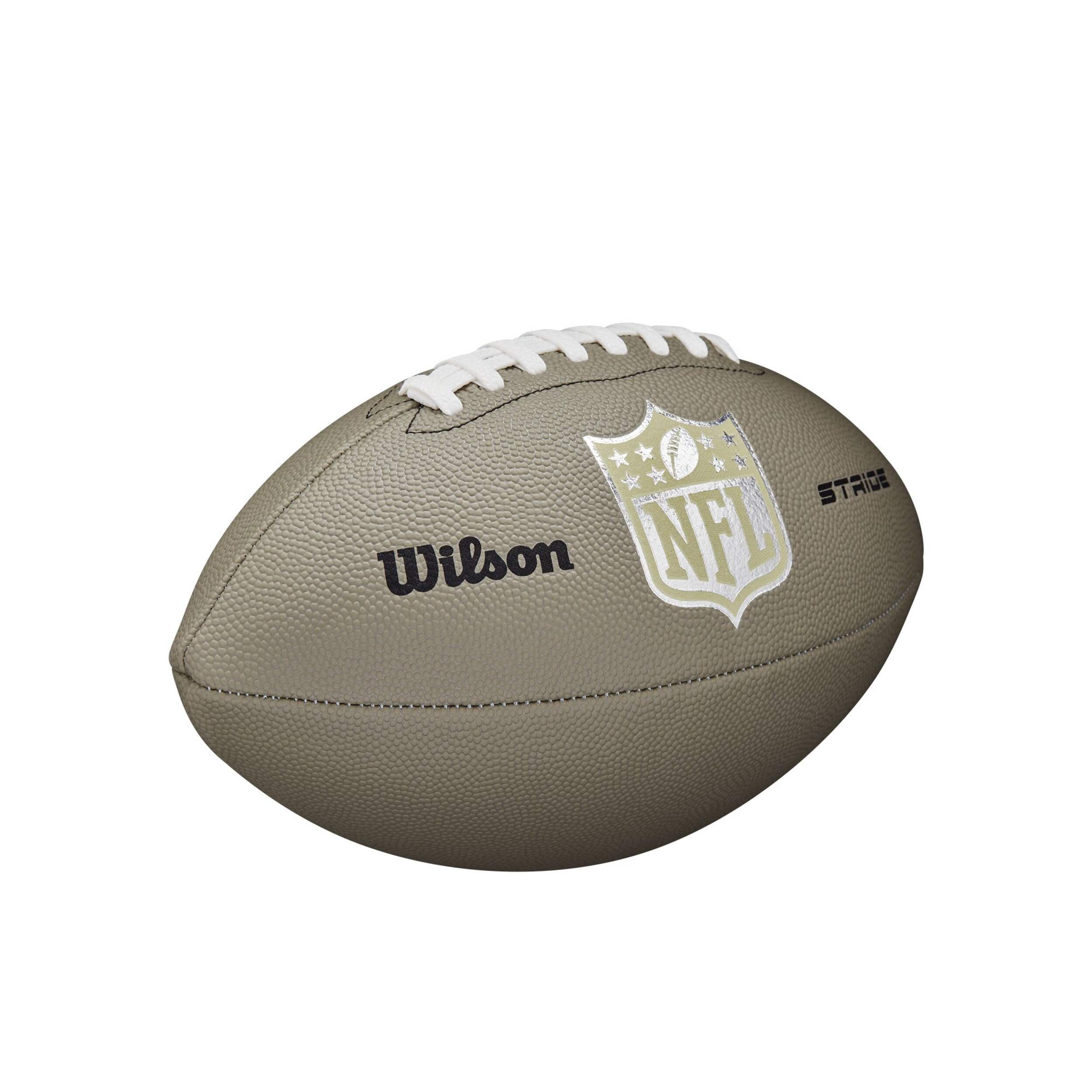 Wilson NFL Stride Junior Kids' Composite Leather Football, Composite, Brown Front_Three_Fourths_Angled_Right
