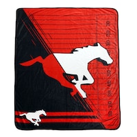 CFL Calgary Stampeders Team Logo Plush Throw Blanket, Red, 50-in x 60-in
