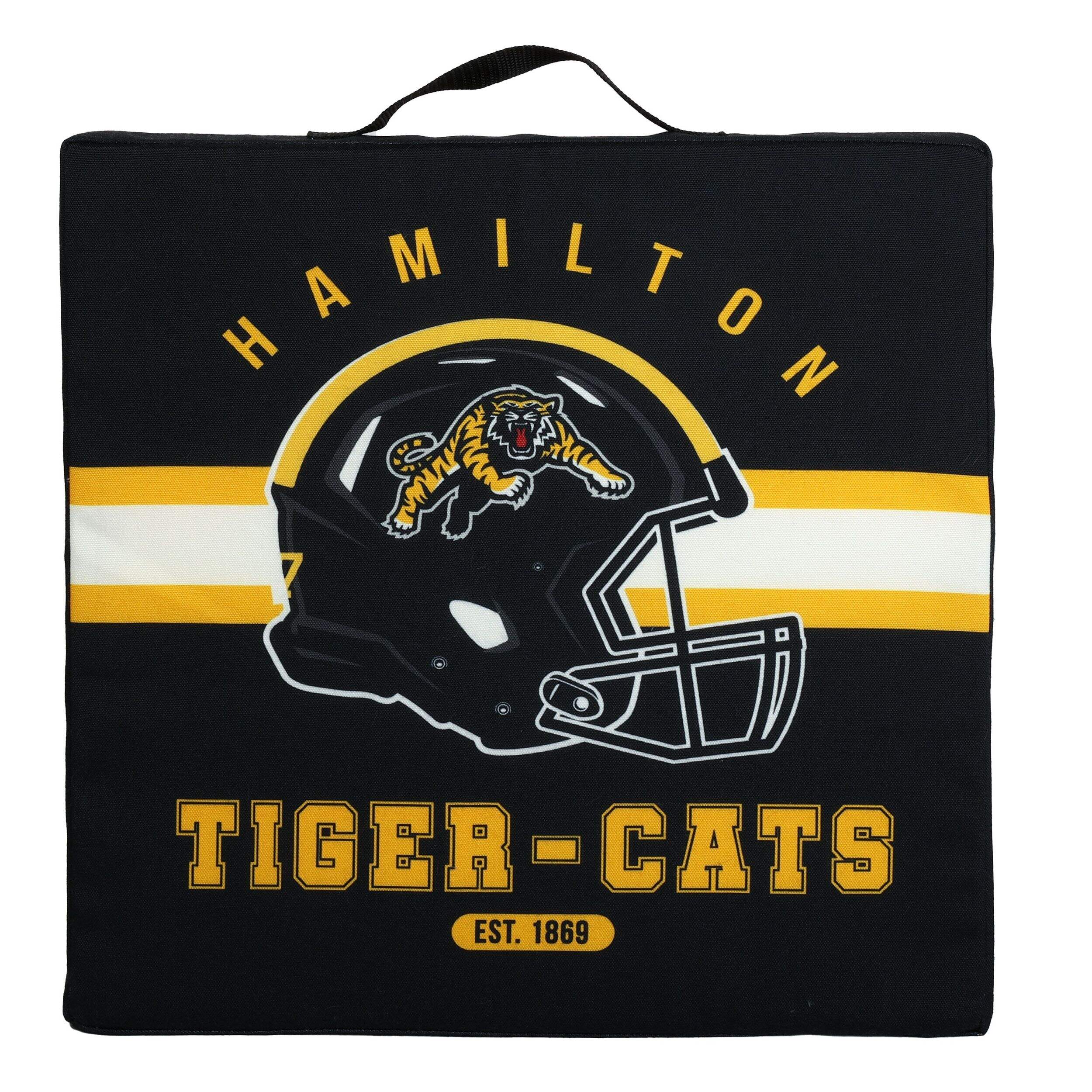 CFL Hamilton Tiger Cats Stadium Cushion, Black, 16-in Front_Flat