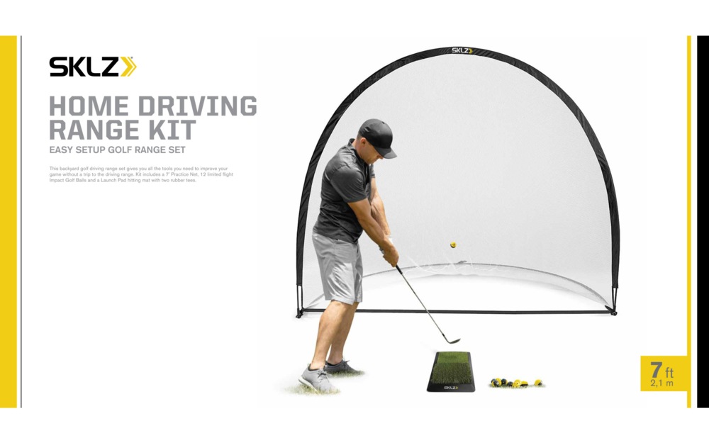 SKLZ Home Golf Driving Range Kit with Net, Golf Balls, Launch Pad, and