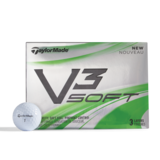 TaylorMade V3 Soft Golf Balls, 12-pk, White Front_Flat